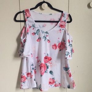 Medium off the shoulder pink rose top